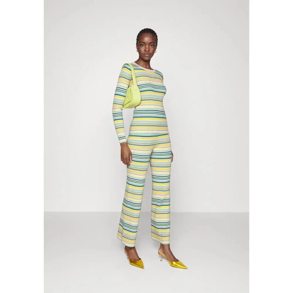 SUMMERY Copenhagen Noelle Ribbed Knit Stripe Top & Pants Set XS NWT